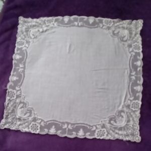 Elegant Lace Trimmed Handkerchief